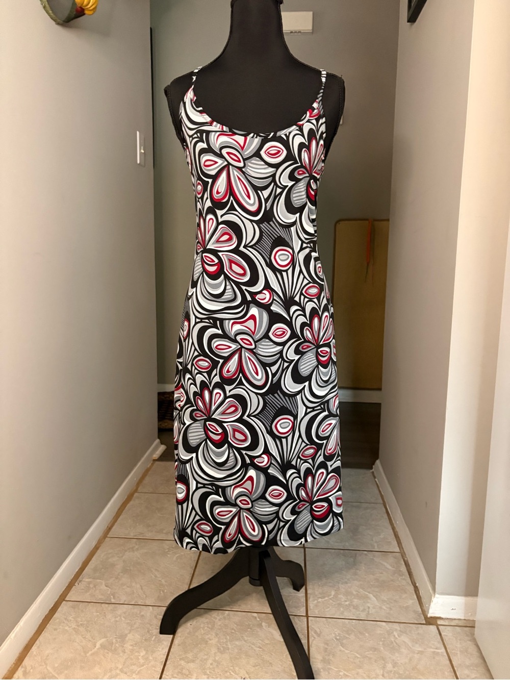Undercover Black, White & Red Floral Midi Tank Dress